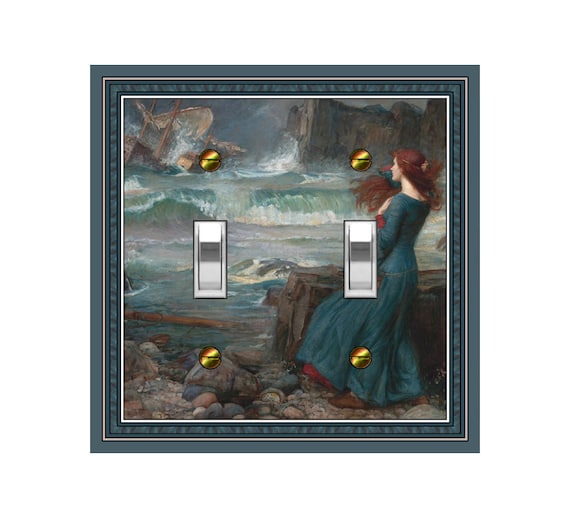 1593X Waterhouse, Miranda ~ The Tempest 1916 Woman Shipwreck Sea ~ Mrs Butler Unique Switchplates ~ Use Drop Down Boxes ~See More Waterhouse