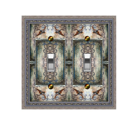 1455B Unique Dramatic Design w/ Birds ~ Mrs Butler Unique Switchplate Cover ~ Use Drop Down Box Below ~ See 1455A Dog on This Design
