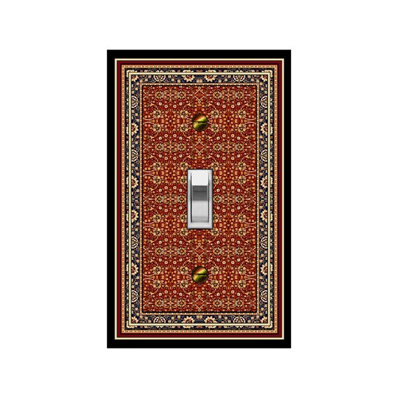 1173B Image of Traditional Persian Rug ~ Mrs Butler Unique Switchplate Cover ~ Use Drop Down Box Below ~ See 1173A this Design with Kanji