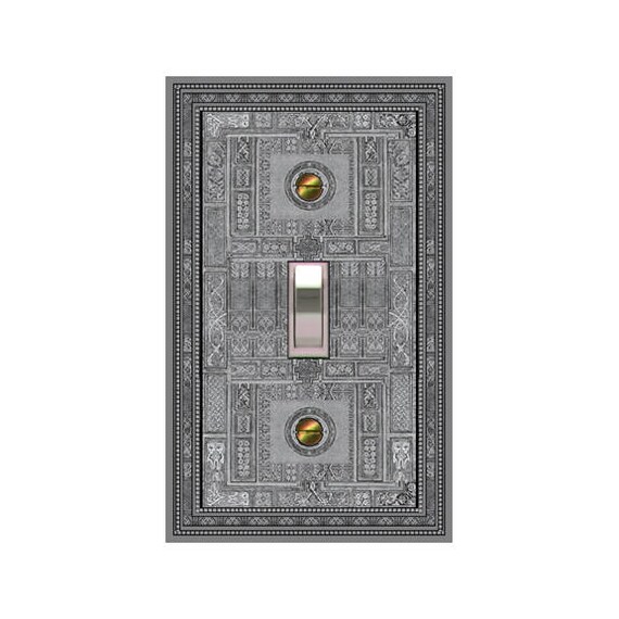 0661X Book of Kells Subtle Intricate Medieval Gray Scale Design ~ Mrs Butler Unique Switchplate Cover ~ Use Drop Down Box ~ 1413X Variation