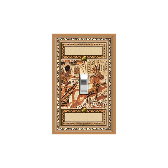 1115X Flat Image of Egyptian King Tut Chariot Horses Deer Symbols ~ Mrs Butler Unique Switchplate Cover ~ Use Drop Down Boxes Below