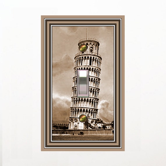 0497X Flat Image of Sepia Vintage Photo Tower of Pisa Italy ~ Mrs Butler Unique Switchplate Cover ~ Use Drop Down Boxes ~ * Limited Styles