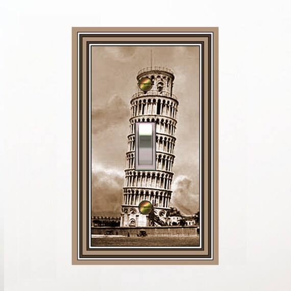 0497X Flat Image of Sepia Vintage Photo Tower of Pisa Italy ~ Mrs Butler Unique Switchplate Cover ~ Use Drop Down Boxes ~ * Limited Styles