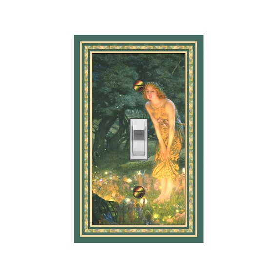 0172X E.R. Hughes, Midsummer Eve, Fairy Tale, Dreamy Fairy in the Forest Design ~ Mrs Butler Unique Switchplate Cover ~ Use Drop Down Boxes