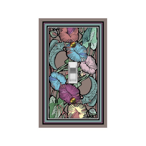0517B Unique Colorful Floral Flowers & Leaves ~ Mrs Butler Unique Switchplate ~ Use Drop Downs - See 0517X Coordinating Design w/ Quote