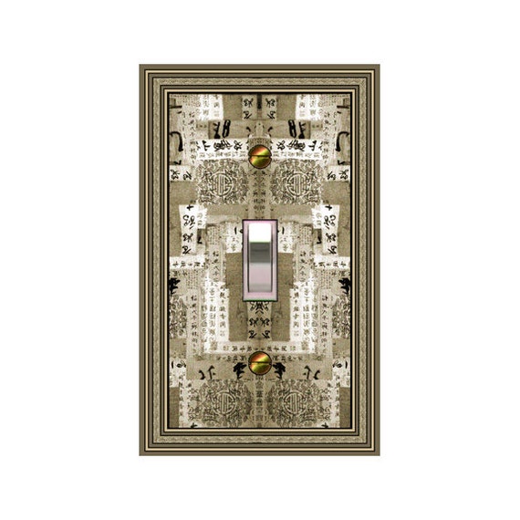 1662x - Asian Collage light switch plate cover- mrs butler switchplates - choose sizes / prices from drop down box