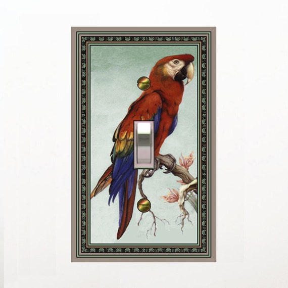 0244X - Parrot light switch plate cover - mrs butler switchplates - choose sizes / prices from drop down box