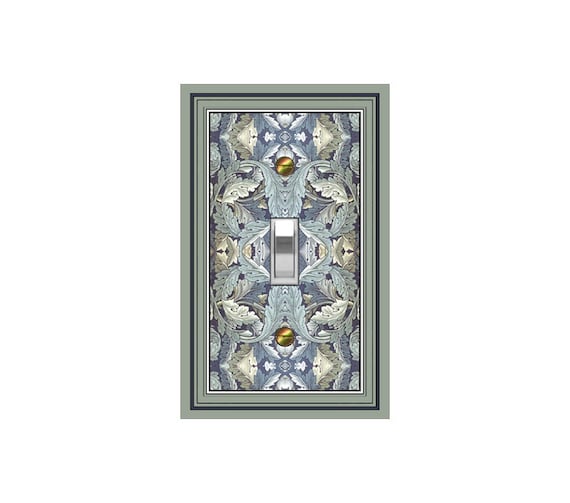 0149X Flat Image Art Nouveau Morris Acanthus Leaves Light Version ~ Mrs Butler Unique Switchplate ~ Use Drop Downs ~ See 0149A-G Versions