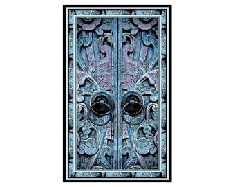 1134X Flat Image of Vintage Door Wood Carving Floral (Looks 3D) Blue & Purple ~ Mrs Butler Unique Switchplate Cover ~ Use Drop Down Boxes