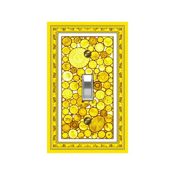 1185R Flat Image of Yellow Faux Glass Orbs ~ Mrs Butler Unique Switchplate Cover ~ Use Drop Down Box Below ~ See Other Color ORBS