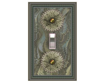 0120c  -   Green Marblei Stars  light switch plate cover  - mrs butler switchplates (choose sizes/prices from drop down box