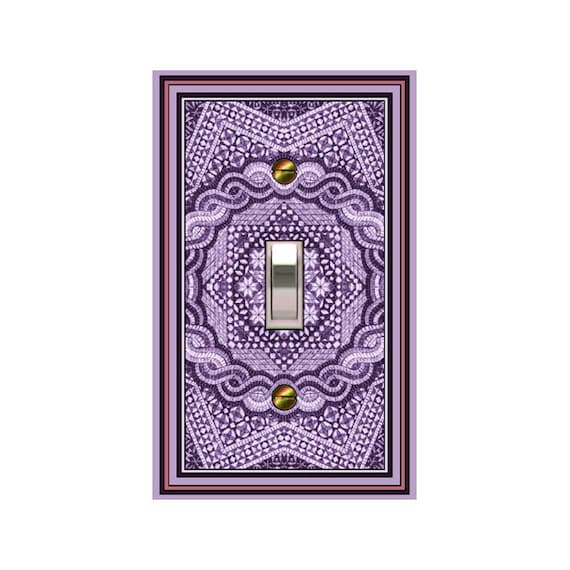 1209B Violet Purple Intricate Faux Quilt-Inspired Design ~ Mrs Butler Unique Switchplates ~ Use Drop Downs ~ See 1209A & 1204A-C Variations