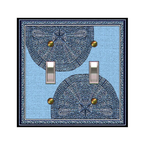 0689X Flat Image of Light & Dark Blue Sand Dollars Looks Textured 3D ~ Mrs Butler Unique Switchplate Covers ~ Use Drop Down Box Below