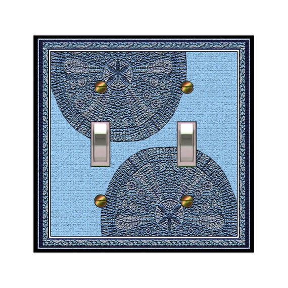 0689X Flat Image of Light & Dark Blue Sand Dollars Looks Textured 3D ~ Mrs Butler Unique Switchplate Covers ~ Use Drop Down Box Below