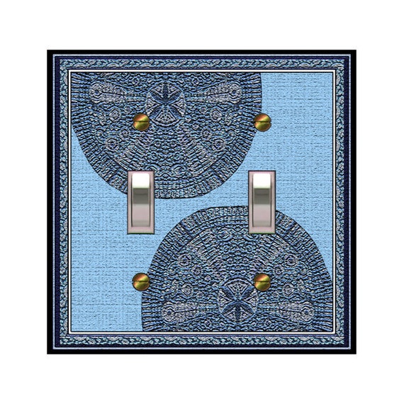 0689X Flat Image of Light & Dark Blue Sand Dollars Looks Textured 3D ~ Mrs Butler Unique Switchplate Covers ~ Use Drop Down Box Below