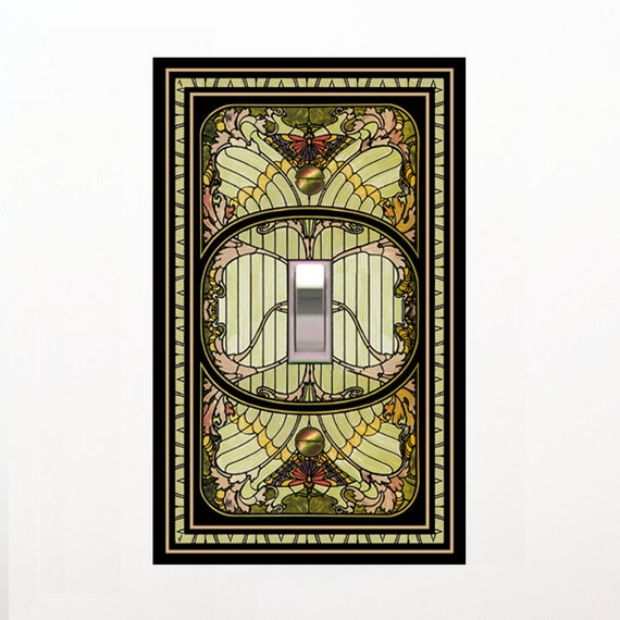 1562X Image of Faux Stained Glass Butterfly Design ~ Mrs Butler Unique Switchplate Cover ~ Use drop down below ~ See Butterfly-Stained Glass