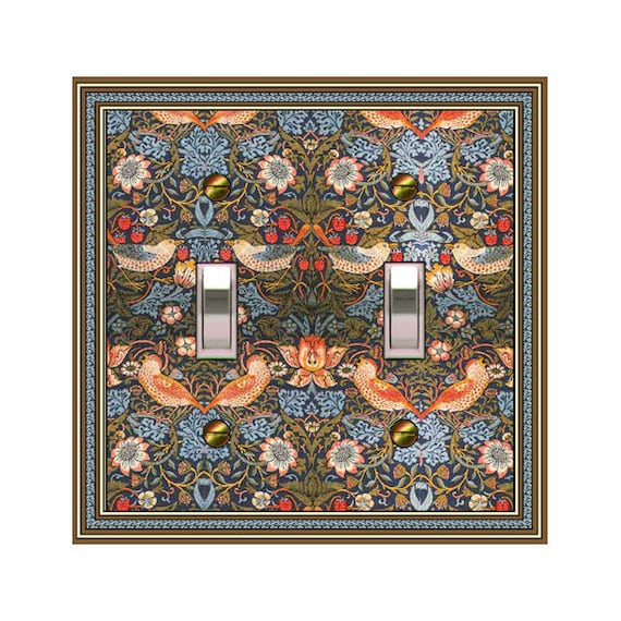 1517X Art Nouveau Wm Morris, Strawberry Thief Birds Flowers Fruit ~ Mrs Butler Unique Switchplate Cover ~ Use Drop Down Boxes Below