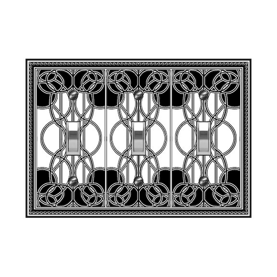 0419B Art Deco Beardsley Black & White Design ~ Mrs Butler Unique Switchplate Cover ~ Use Drop Downs ~ See 0419X Variation / Other Beardsley