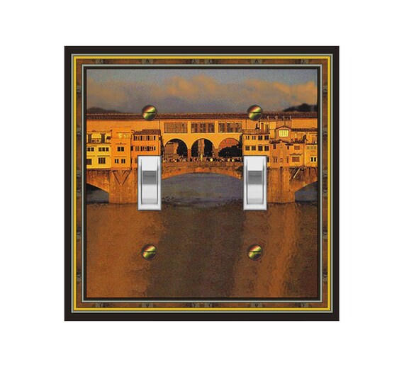 1169X Tuscany Bridge Homes w/ People at Sunset Golden Hues ~ Mrs Butler Unique Switchplate Cover ~ Use Drop Down Boxes Below ~ More Tuscany