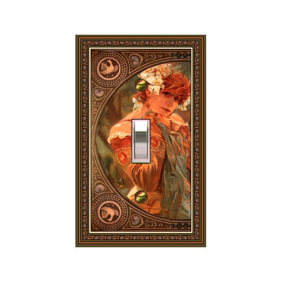 1433X Art Nouveau Mucha Sara Bernhard Hearts Birds ~ Mrs Butler Unique Switchplate Cover ~ Use Drop Down Box Below ~ See Many Mucha Designs