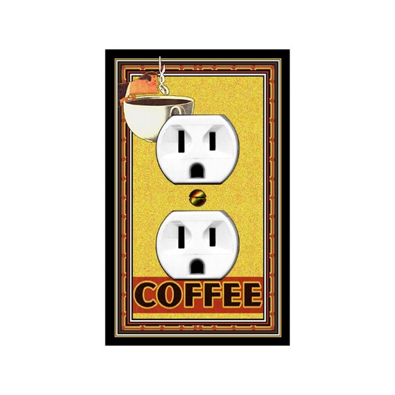 0188X Vintage Ad Big Cup of Coffee Design Retro Look ~ Mrs Butler Unique Switchplates ~ Use Drop Downs Below ~ See Many Vintage Ad Designs