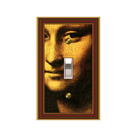 0721A da Vinci, Mona Lisa Portrait Closeup ~ Mrs Butler Unique Switchplate Design ~ Use Drop Down Boxes Below ~ See 0721B & 0721C Variations