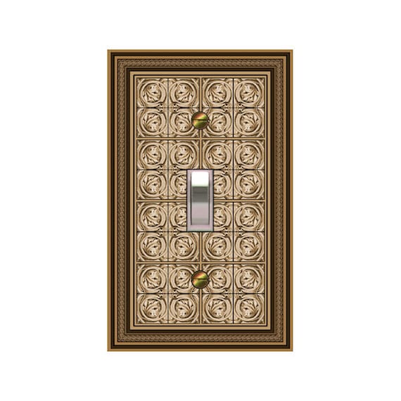 0403B Flat Image of Intricate Brown Taupe Design ~ Mrs Butler Unique Switchplate Cover ~ Use Drop Downs ~ See 0403A Shell on this Background