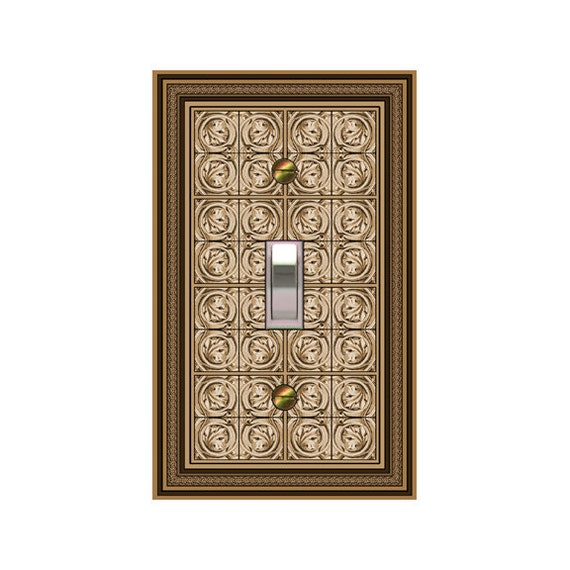 0403B Flat Image of Intricate Brown Taupe Design ~ Mrs Butler Unique Switchplate Cover ~ Use Drop Downs ~ See 0403A Shell on this Background