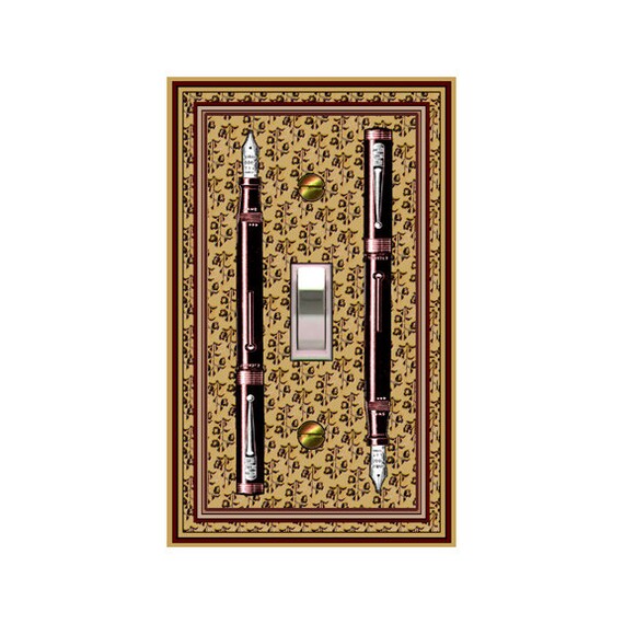 0426A - Antique Pens light switch plate cover- mrs butler switchplates - mix/match with 0426b