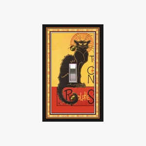 0160X Tolouse Latrec, Chat Noir, Vintage French Sign for 1st Modern Caberet ~ Mrs Butler Unique Switchplate Cover ~Use Drop Down Boxes Below