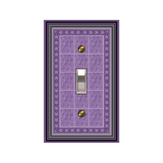 0107D Purple Violet Subtle Design light switch plate cover - mrs butler unique switchplates - Use Drop Down Box Below
