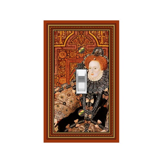 0779A Armada Portrait Queen Elizabeth I of England on Medieval Bkd ~ Mrs Butler Unique Switchplate Cvr ~Use Drop Downs~ See 0779B Background