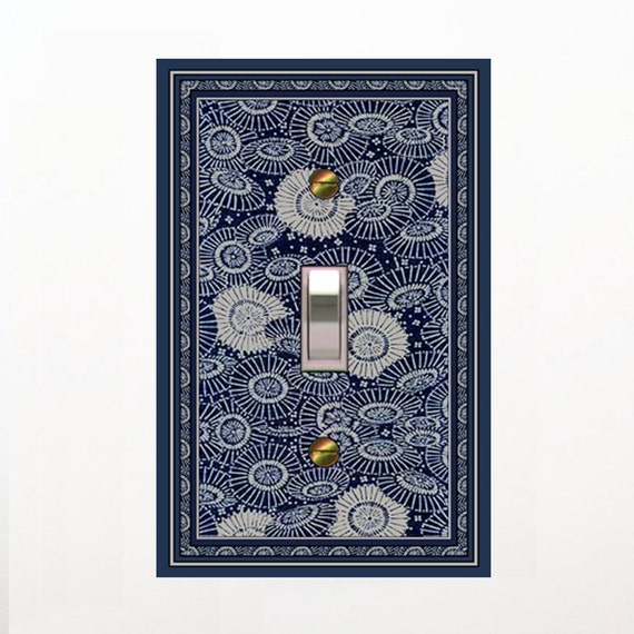 0458X Asian Inspired Many Umbrellas Indigo/Navy & Gray Design ~ Mrs Butler Unique Switchplate Cover ~ Use Drop Down Boxes Below