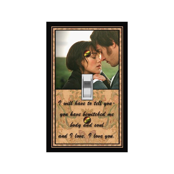 1737X Mr Darcy and Elizabeth Pride & Prejudice Austen Quote ~ Mrs Butler Unique Switchplate Cover ~ Use Drop Down Box ~See More for the Book