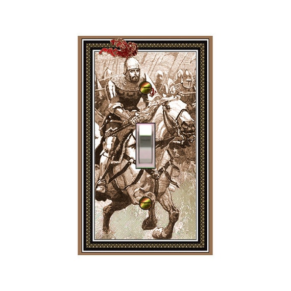0758X Medieval Warriors, Knights on Horseback Design ~ Mrs Butler Unique Switchplate Cover ~ Use Drop Down Boxes Below