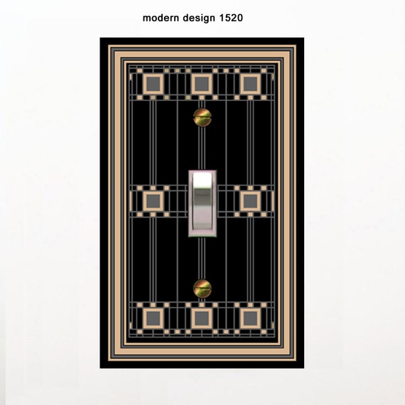 1520X - Mod Design - Black / Cream Simple - mrs butler switch plate covers -