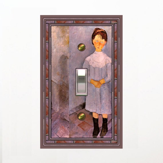 1527X Modigliani Little Girl in Blue 1918 Expressionism ~ Mrs Butler Unique Switchplates ~ Use Drop Downs ~ See Other Modigliani Works