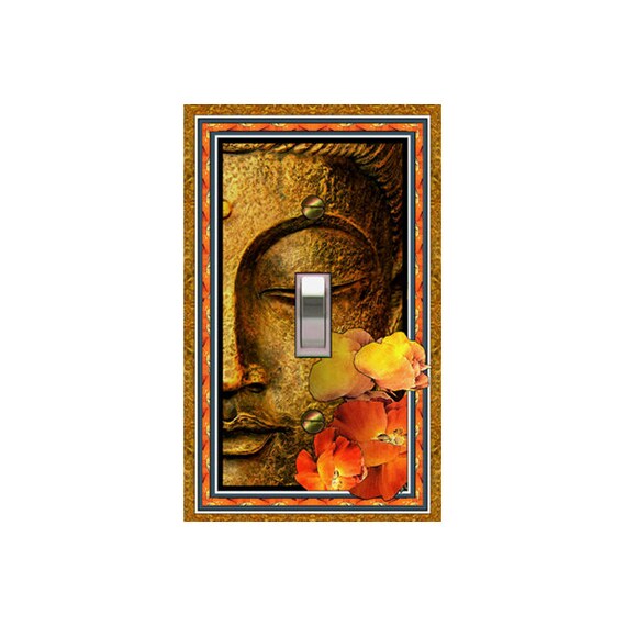 1457X Close-Up Buddha Head Flowers Bee ~ Mrs Butler Unique Switchplate Cover ~ Use Drop Down Boxes Below ~ See Other Buddha Designs