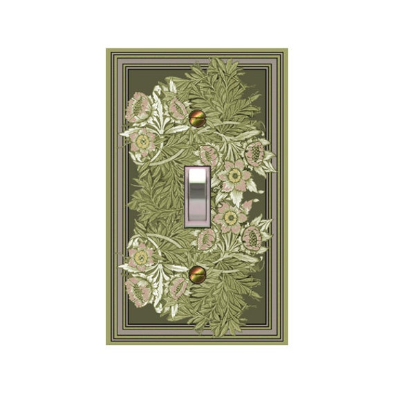 1421x - Art Nouveau Morris Intricate Leaves switch plate cover -mrs butler switchplates - choose sizes / prices from drop down box