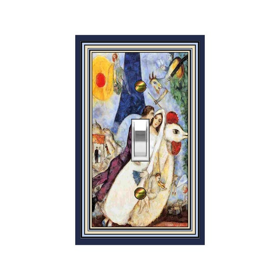 1594X Chagall, The Bridal Pair w/ the Eiffel Tower, 1939 ~ Mrs Butler Unique Switchplate Cover ~ Use Drop Downs ~ See Other Chagall Works