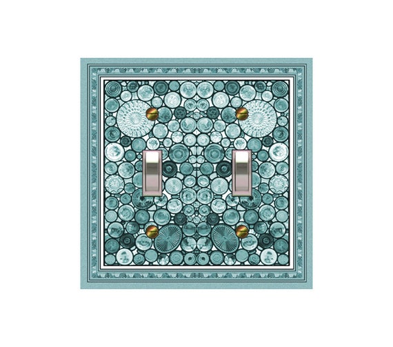 1185D Flat Image of Aqua Teal Faux Glass Orbs ~ Mrs Butler Unique Switchplate Cover ~ Use Drop Down Box Below ~ See 1185 Other Color ORBS