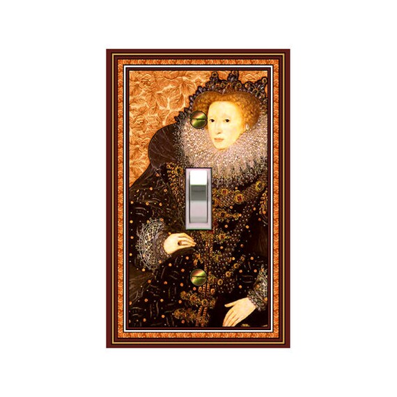 0776A - Medieval Queen Elizabeth I light switch plate cover - mrs butler switchplates - choose sizes/prices from drop down-mix/match w/0776b