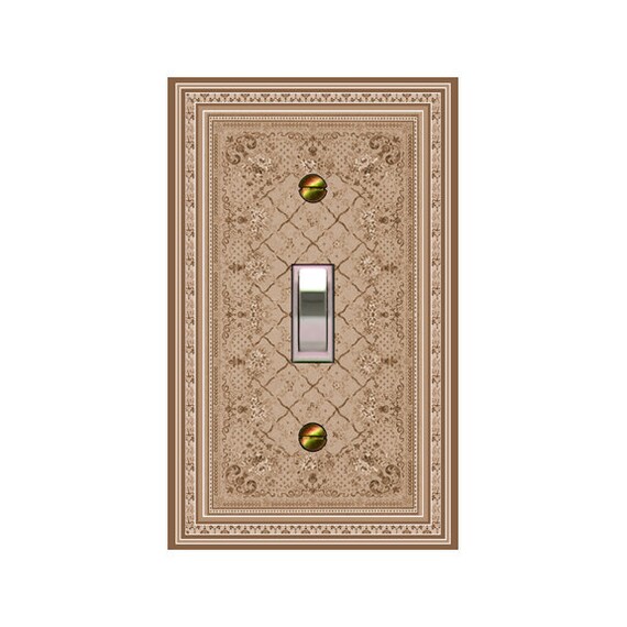 0769B Flat Image of Persian Rug Beige Delicate Floral Design ~ Mrs Butler Unique Switchplate Covers ~ Use Drop Down Box Below ~ See 0769A