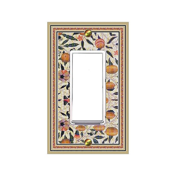 1454B Art Nouveau Wm Morris Peaches & Lemon Tree Design ~ Mrs Butler Unique Switchplates ~ Use Drop Downs ~ See Many Wm Morris Designs