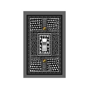0416X Image of Handmade African Cloth Black & White ~ Mrs Butler Unique Switchplate Cover ~ Use Drop Down Box Below ~ See African Designs