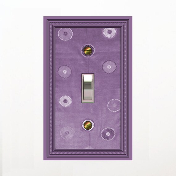 0453C Asian Inspired Shades of Purple Floral Design ~ Mrs Butler Unique Switchplate Cover ~ Use Drop Downs Below ~ See 0453 A-B Variations