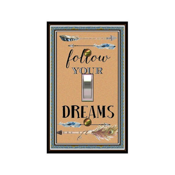 0646X Follow Your Dreams Arrows & Feathers Deasign ~ Mrs Butler Unique Switchplate Cover ~ Use Drop Down Boxes Below