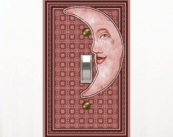 0112a- Bruce Mauve Moon light switch plate cover   - mrs butler (choose sizes/prices from drop down box