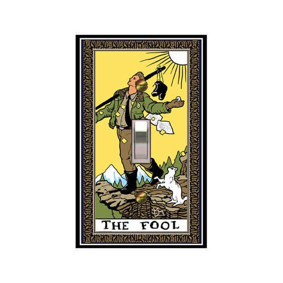 0598X The Fool Tarot Card, Man & Cat in the Sun ~ Mrs Butler Unique Switchplate Cover ~ Use Drop Down Boxes Below ~ See Other Tarot Cards