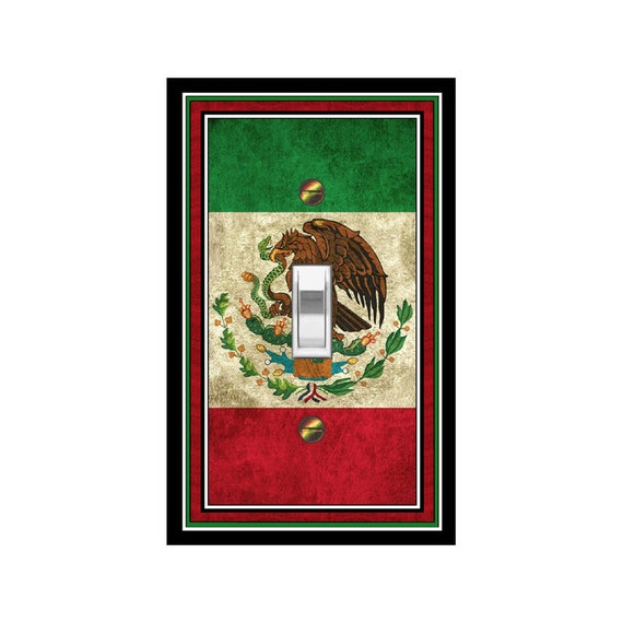 1449X Flag of Mexico / Coat of Arms - Golden Eagle Eats Rattlesnake on Cactus ~ Mrs Butler Unique Switchplate Cover ~ Use Drop Down Boxes